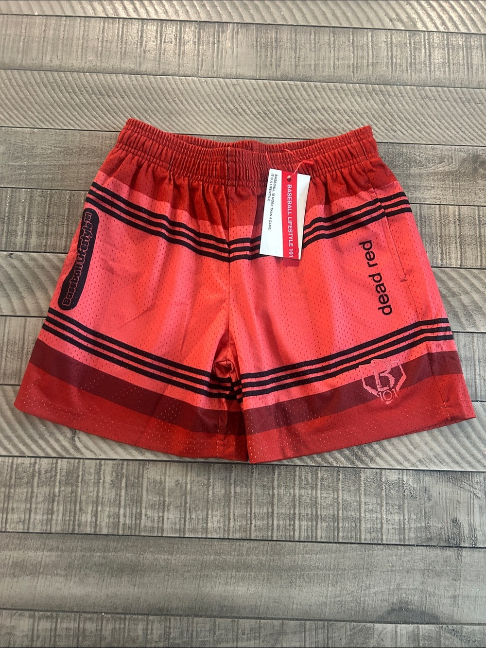 dead red Kids' Red Athletic Casual Shorts